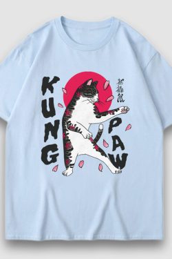 Style Core Aesthetics, New Style Trends Kung Paw Cartoon Print Tee