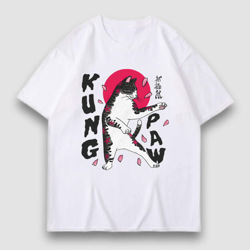 Style Core Aesthetics, New Style Trends Kung Paw Cartoon Print Tee Style Core Aesthetics, New Style Trends Kung Paw Cartoon Print Tee