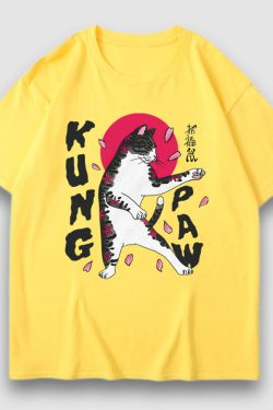 Style Core Aesthetics, New Style Trends Kung Paw Cartoon Print Tee
