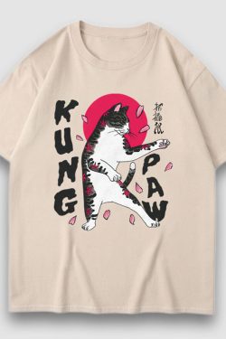 Style Core Aesthetics, New Style Trends Kung Paw Cartoon Print Tee
