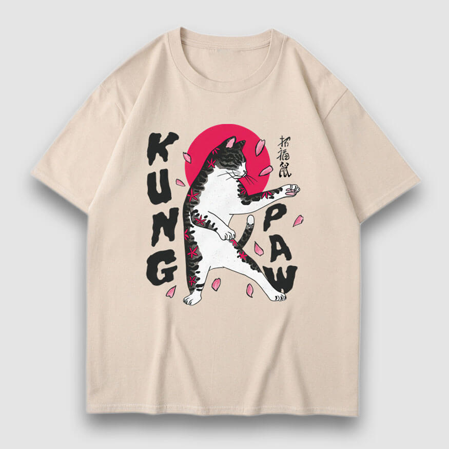 Style Core Aesthetics, New Style Trends Kung Paw Cartoon Print Tee Style Core Aesthetics, New Style Trends Kung Paw Cartoon Print Tee