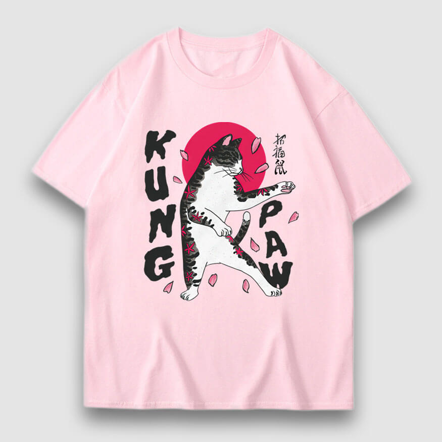 Style Core Aesthetics, New Style Trends Kung Paw Cartoon Print Tee Style Core Aesthetics, New Style Trends Kung Paw Cartoon Print Tee