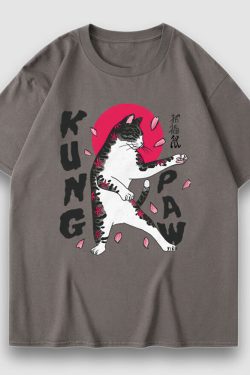 Style Core Aesthetics, New Style Trends Kung Paw Cartoon Print Tee