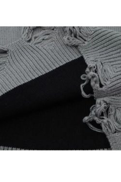 Style Core Aesthetics, New Style Trends Laid-back Crochet Distressed Knit Sweater