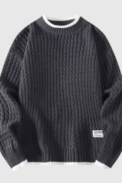 Style Core Aesthetics, New Style Trends Laid-back Vibe Loose Knit Sweater