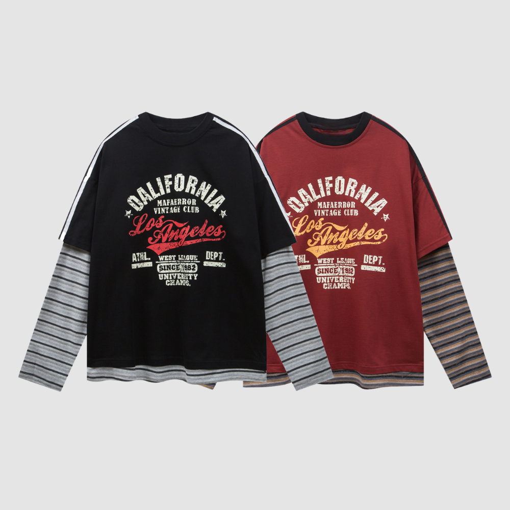 Style Core Aesthetics, New Style Trends Layered California Graphic Sweatshirt Style Core Aesthetics, New Style Trends Layered California Graphic Sweatshirt