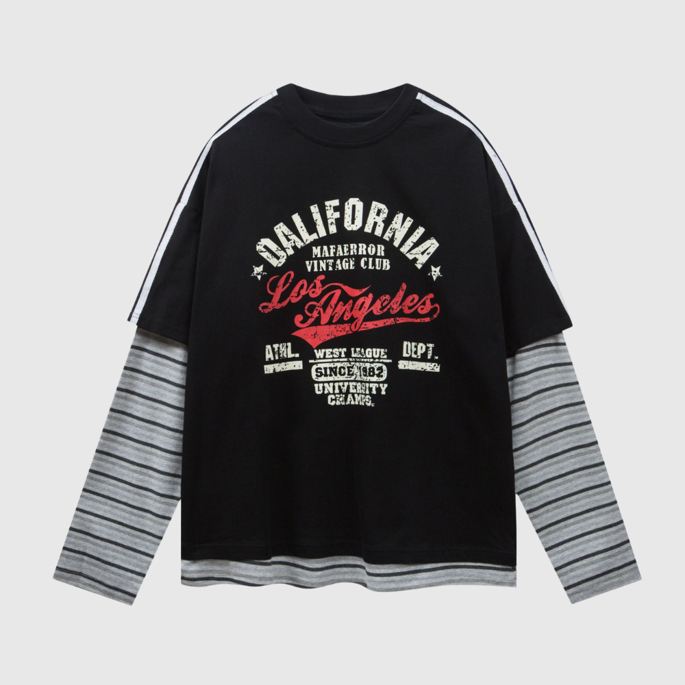 Style Core Aesthetics, New Style Trends Layered California Graphic Sweatshirt Style Core Aesthetics, New Style Trends Layered California Graphic Sweatshirt