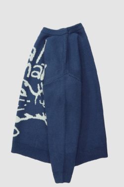 Style Core Aesthetics, New Style Trends Letter & Cat Pattern Sweater