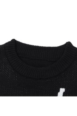 Style Core Aesthetics, New Style Trends Letter & Cat Pattern Sweater