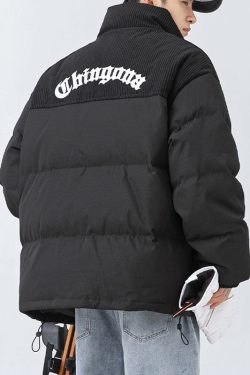 Style Core Aesthetics, New Style Trends Letter Embroidered Corduroy Patchwork Jacket