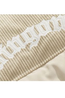 Style Core Aesthetics, New Style Trends Letter Embroidered Corduroy Patchwork Jacket