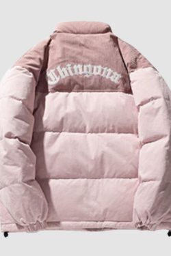 Style Core Aesthetics, New Style Trends Letter Embroidered Corduroy Patchwork Jacket