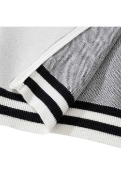 Style Core Aesthetics, New Style Trends Letter Jacquard Patchwork Knit Cardigan