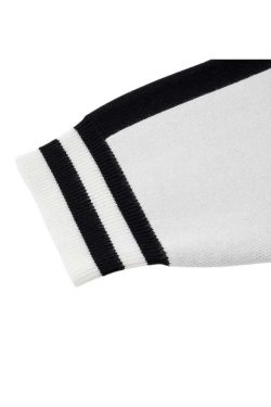 Style Core Aesthetics, New Style Trends Letter Jacquard Patchwork Knit Cardigan