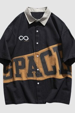 Style Core Aesthetics, New Style Trends Letter Patchwork Shirts