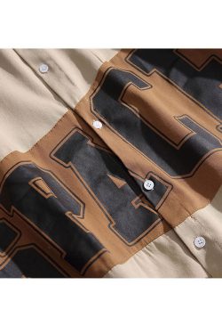 Style Core Aesthetics, New Style Trends Letter Patchwork Shirts