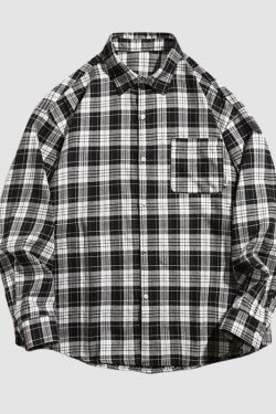 Style Core Aesthetics, New Style Trends Letter Printed Plaid Shirts