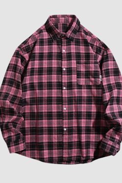 Style Core Aesthetics, New Style Trends Letter Printed Plaid Shirts