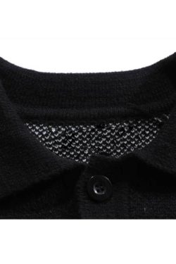Style Core Aesthetics, New Style Trends Lightning Pattern Collared Sweater