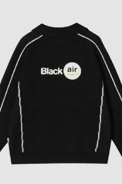 Style Core Aesthetics, New Style Trends Lightning Pattern Collared Sweater