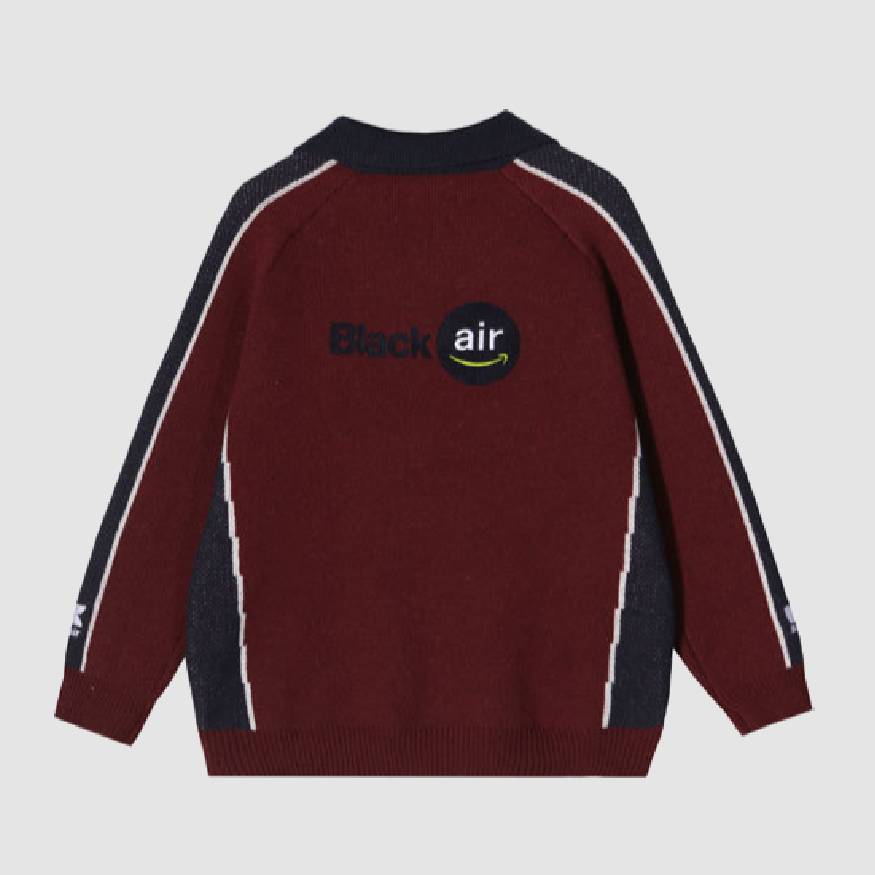 Style Core Aesthetics, New Style Trends Lightning Pattern Collared Sweater Style Core Aesthetics, New Style Trends Lightning Pattern Collared Sweater