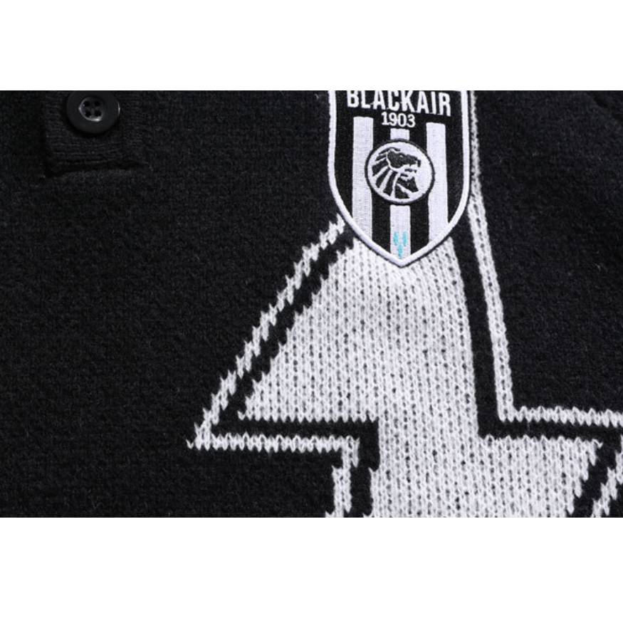 Style Core Aesthetics, New Style Trends Lightning Pattern Collared Sweater Style Core Aesthetics, New Style Trends Lightning Pattern Collared Sweater