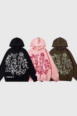 Style Core Aesthetics, New Style Trends Line Person Graphic Hoodies