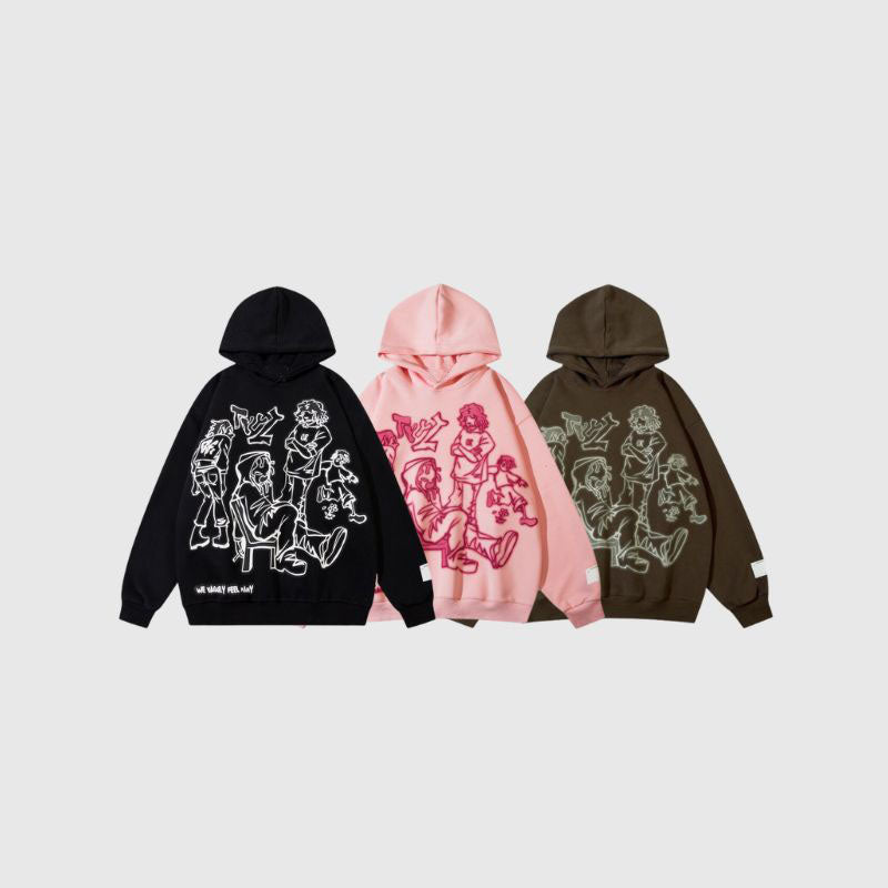 Style Core Aesthetics, New Style Trends Line Person Graphic Hoodies Style Core Aesthetics, New Style Trends Line Person Graphic Hoodies