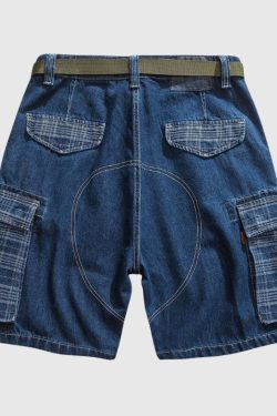 Style Core Aesthetics, New Style Trends Loose Plaid Pocket Jorts