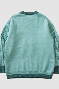 Style Core Aesthetics, New Style Trends Lovely Rabbit Print Cartoon Sweater