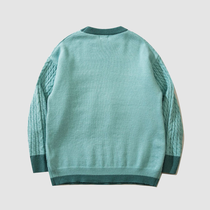 Style Core Aesthetics, New Style Trends Lovely Rabbit Print Cartoon Sweater Style Core Aesthetics, New Style Trends Lovely Rabbit Print Cartoon Sweater