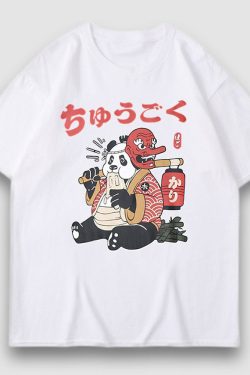 Style Core Aesthetics, New Style Trends Mask Panda Cartoon Print Tee