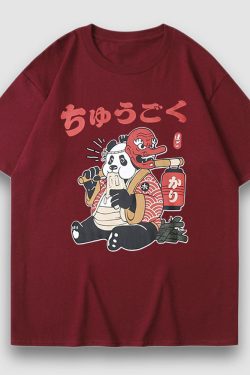 Style Core Aesthetics, New Style Trends Mask Panda Cartoon Print Tee