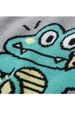 Style Core Aesthetics, New Style Trends Milk Tea Dinosaur Print Sweater