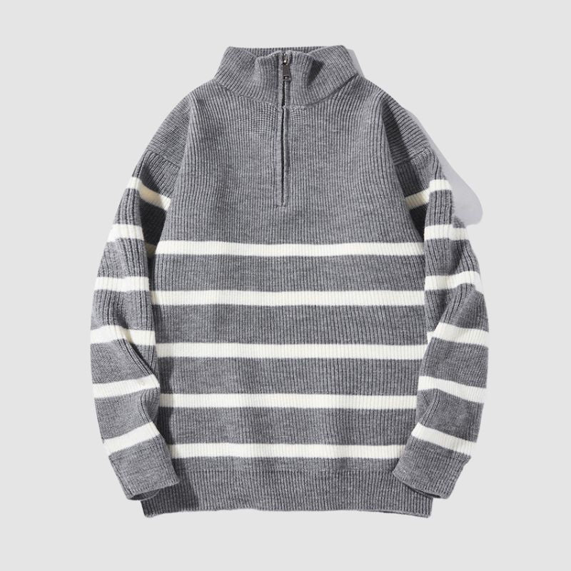 Style Core Aesthetics, New Style Trends Mock Neck Lapel Stripe Pullover Style Core Aesthetics, New Style Trends Mock Neck Lapel Stripe Pullover
