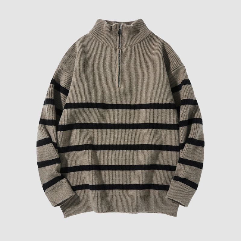 Style Core Aesthetics, New Style Trends Mock Neck Lapel Stripe Pullover Style Core Aesthetics, New Style Trends Mock Neck Lapel Stripe Pullover