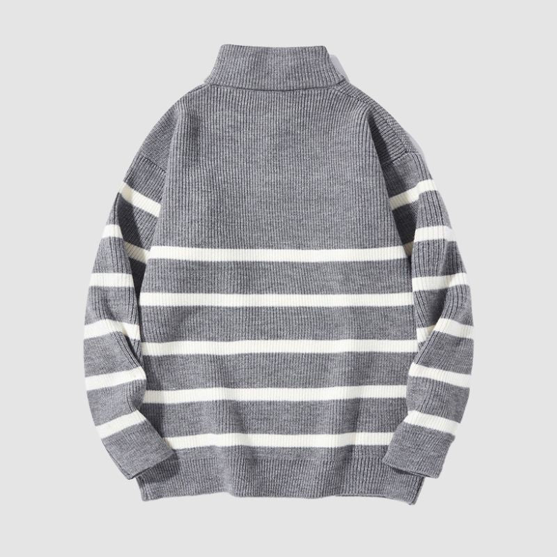 Style Core Aesthetics, New Style Trends Mock Neck Lapel Stripe Pullover Style Core Aesthetics, New Style Trends Mock Neck Lapel Stripe Pullover