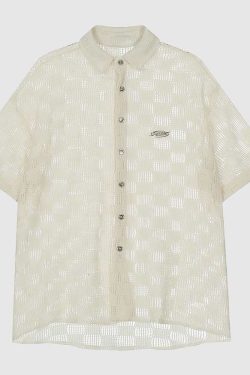 Style Core Aesthetics, New Style Trends Modern Hollow Patterned Shirt