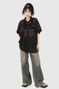 Style Core Aesthetics, New Style Trends Modern Hollow Patterned Shirt