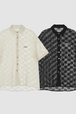 Style Core Aesthetics, New Style Trends Modern Hollow Patterned Shirt