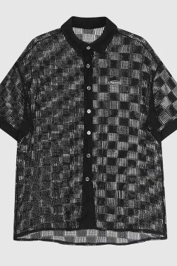 Style Core Aesthetics, New Style Trends Modern Hollow Patterned Shirt
