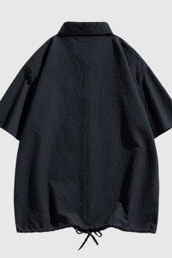 Style Core Aesthetics, New Style Trends Modern Textured Drawstring Shirt