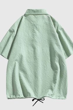 Style Core Aesthetics, New Style Trends Modern Textured Drawstring Shirt