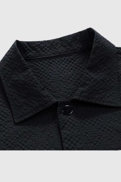 Style Core Aesthetics, New Style Trends Modern Textured Drawstring Shirt