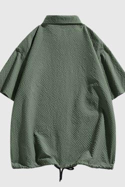 Style Core Aesthetics, New Style Trends Modern Textured Drawstring Shirt