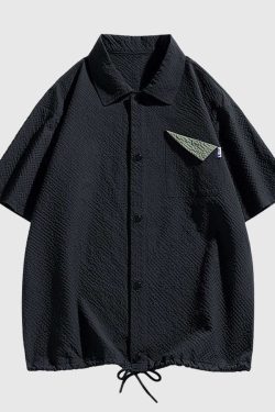 Style Core Aesthetics, New Style Trends Modern Textured Drawstring Shirt