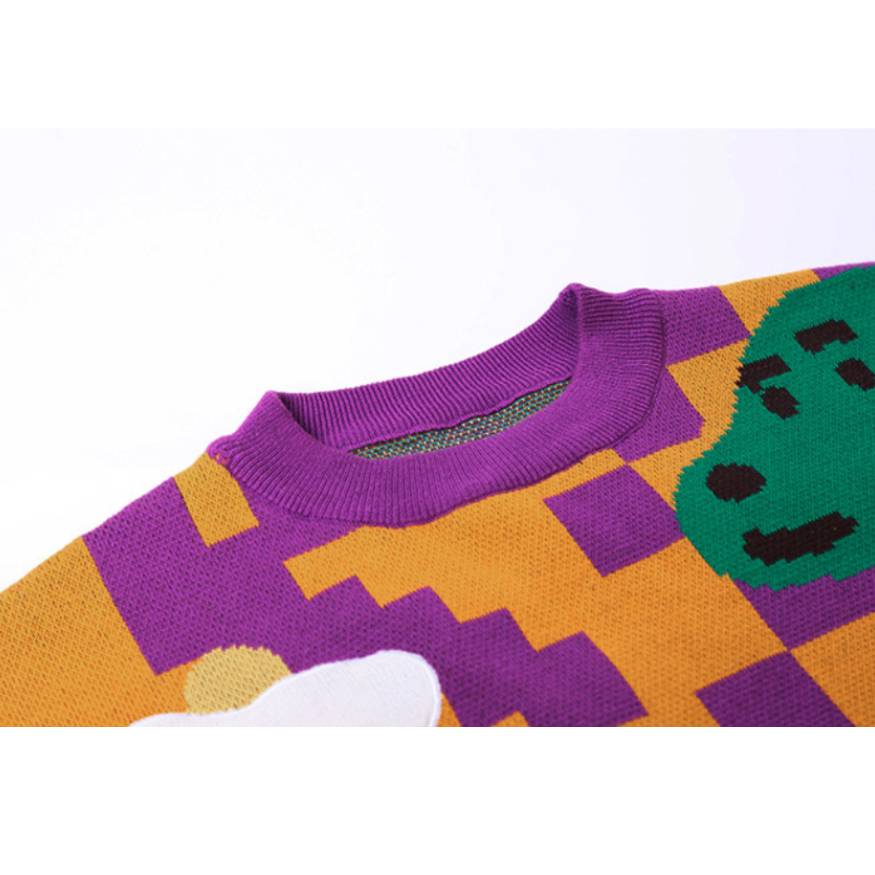 Style Core Aesthetics, New Style Trends Monkey & Banana Pattern Sweater Style Core Aesthetics, New Style Trends Monkey & Banana Pattern Sweater