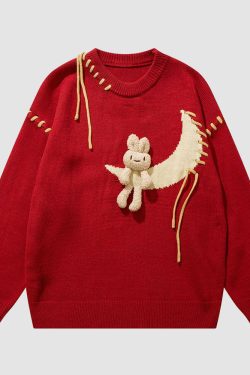 Style Core Aesthetics, New Style Trends Moon & Rabbit Doll Sweater