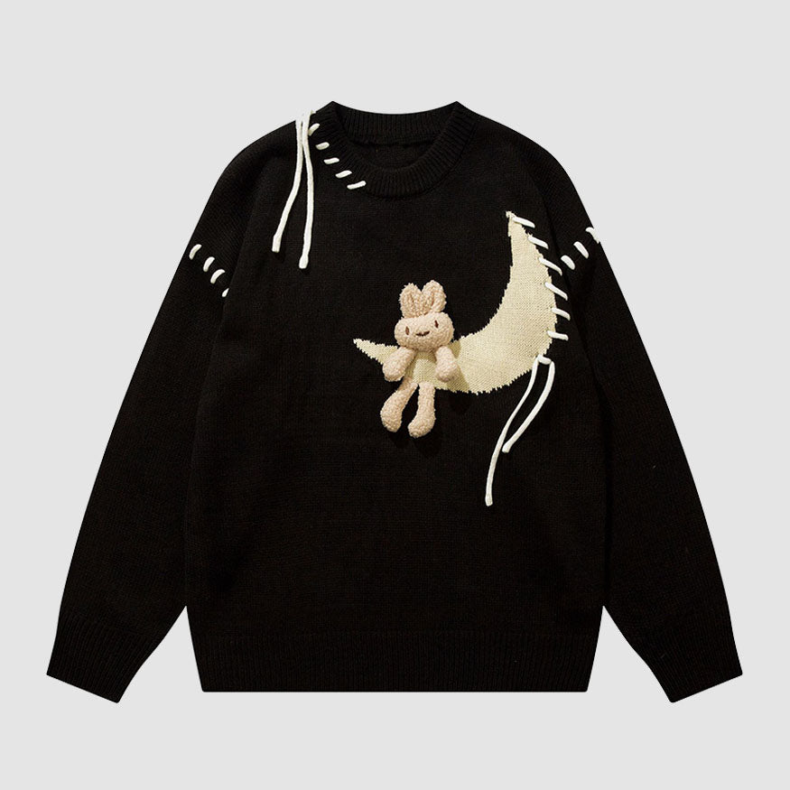 Style Core Aesthetics, New Style Trends Moon & Rabbit Doll Sweater Style Core Aesthetics, New Style Trends Moon & Rabbit Doll Sweater