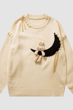 Style Core Aesthetics, New Style Trends Moon & Rabbit Doll Sweater
